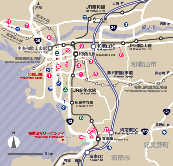 map 和歌山お産ネットワーク参加医療機関一覧マップ